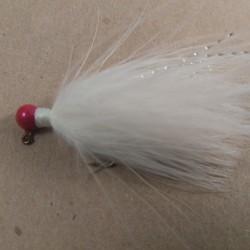 46 - Candy Pink Head, All White Marabou Jigs