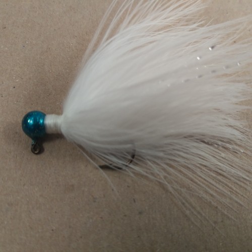 78 - Dragonfly Head, All White Marabou Jigs