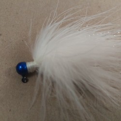 81 - Sapphire Head, All White Marabou Jigs
